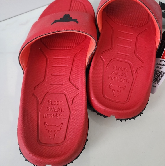Under Armour Project Rock Slides SandalsThe Rock Dwayne Johnson BLOOD, SWEAT - Picture 2 of 6